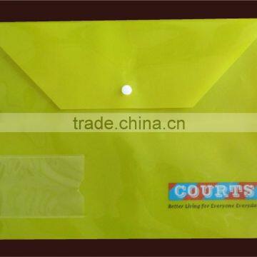 poly file pockets, transparent file pocket, Punch Pockets customized