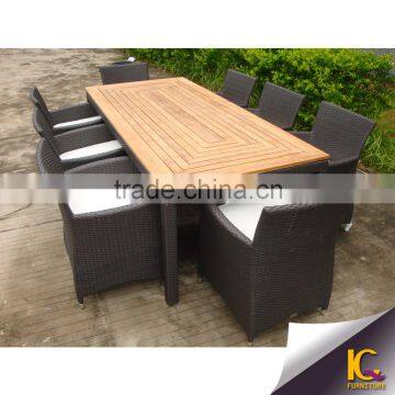 wooden garden furniture plastic dining table and chair