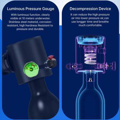 THAISTONE 0.5L Lung Tank Mini Scuba Diving Dive Air Tank With Pump Dive Mask photo-3