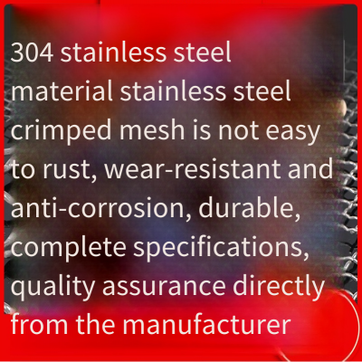 304 stainless steel woven mesh, filter mesh, thickened and reinforced stainless steel crimped wire mesh, protective mesh, wire mesh for industrial use