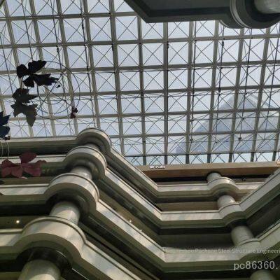 gz pucheng brand 48 - 219мм сетка, особообразный круглый атриумный стеклянный люк, дизайн стеклянного навеса, установка и сервисное обслуживание