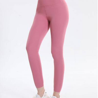 Wholesale High waisted hip lifting seamless nude quick drying yoga pants
