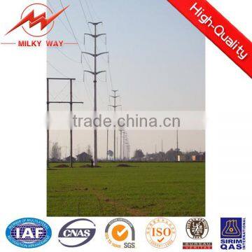 220kv galvanized electrical power transmission line steel tower poles