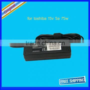 Original 75W AC Power Adapter Charger for TOSHIBA PA3201U-1ACA 15V 5A power supply 6.3x3.0mm