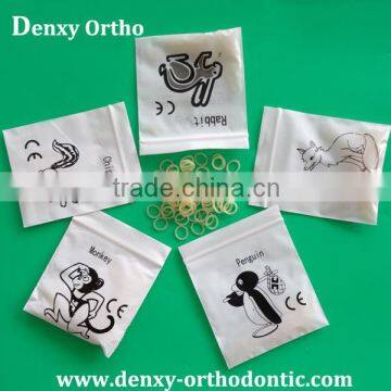 yellow good quality medium/heavy sizes dental elastics band