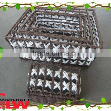 Paper rope woven sundries use basket for storage and decoration S / 5