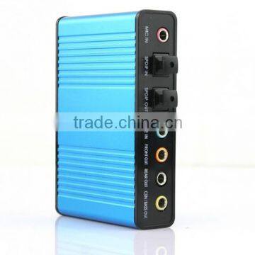 USB 6 channel 5.1 External Audio Music Sound Card Soundcard For Laptop PC