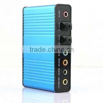 USB 6 Channel 5.1 External Audio Music Sound Card Soundcard For Laptop PC