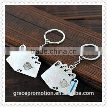 Hot Sale Custom Creative Poker Shape Keychain With Casino Export Promotion