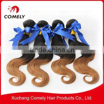 2013 Hot Trend AAAAAA Brazilian Ombre Hair Weaves Two Tone 1b/27# body wave