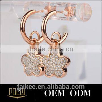 2015 Newest Fashionable Jewelry 925 Sterling Silver Jewelry Rose Gold Earring