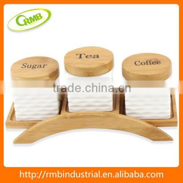 ceramic condiment set of bamboo kitchenware(RMB)