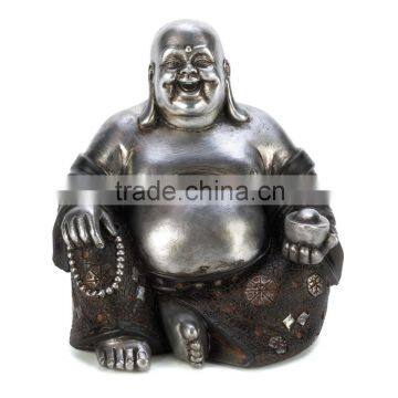 Gifts & Decor Happy Sitting Buddha Inspirational Religious Statue