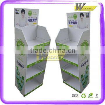 Custom kitchen detergent cardboard floor tray display stand for protect mother hands