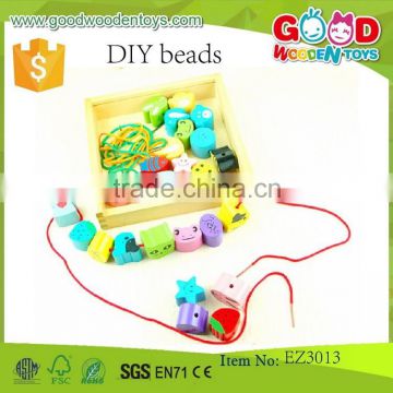 hot sale wooden box beads toy OEM colorful creative DIY beads for kids EZ3013