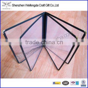 12 Sides Seeing Through PVC And PU Leather Cheap Menu Covers photo-4