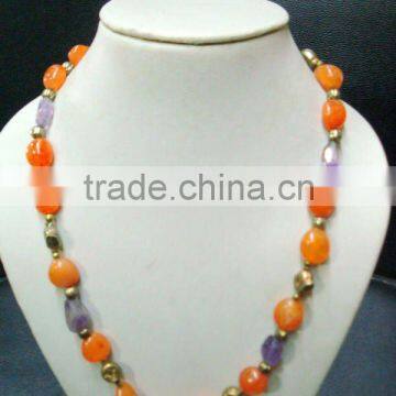 Carnelian & Amethyst Gemstone necklace