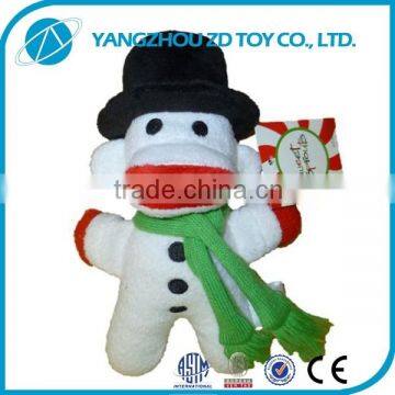 new style soft polyester cute plush stuffed snowman christmas decoration toys