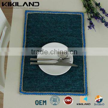 fake linen dining table placemat with jute trim