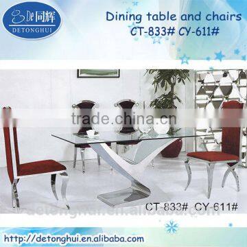 Weird tempered glass top dinner table CT-833#