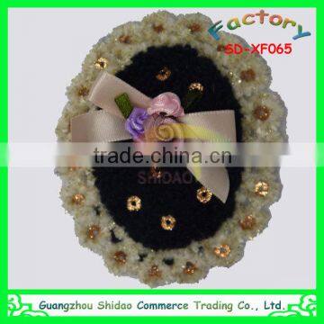 Fancy wool with sequin lace flowers embroidery designs decoration flower