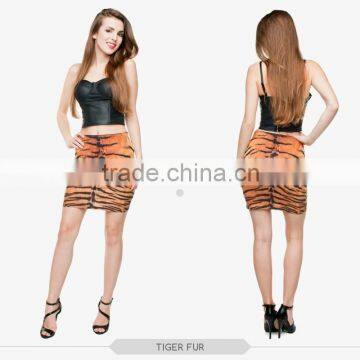 Mature Women Hot Panther Fur Girls Tight Slim Mini Skirt High Quality 3d Digital Full Print Custom Hot Sale Tube Stretchy Skirt photo-3
