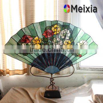 Handmade antique stained glass fan patterns for decoration