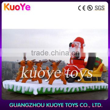 inflatable Christmas santa with deer,outdoor decoration inflatable Christmas santa Claus, inflatable christmas father with deer