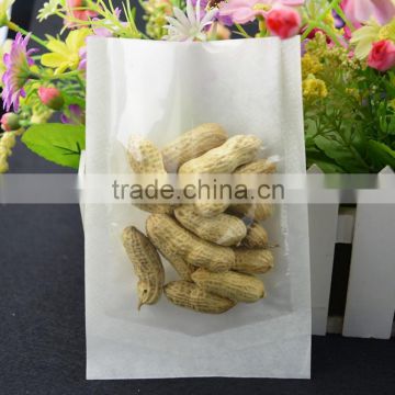 custom made clear food grade Three side sealed white paper bag for grocery food wholesale