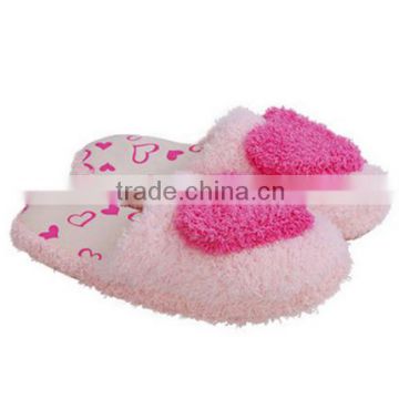 Women Sweet Warm Plush Home Slippers Winter Cute Heart Patterns Slippers