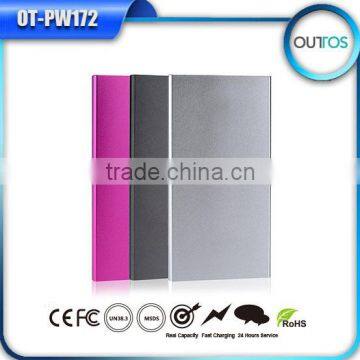 Super slim aluminum power bank 5000 mah