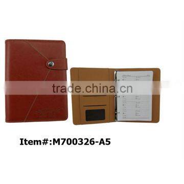 Pu Deboss Diary With Clear Cover Pocket Faux Leather Folder