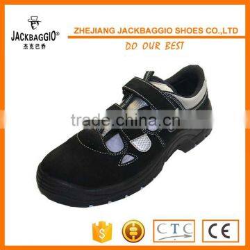 Black Microfiber Leather Upper PU Outsole Steel Toe Cap Sandal Safety Shoes photo-6