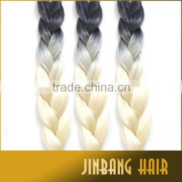 1B/Blonde Two Tone Ombre Braiding Hair Large Stock 100gram Ultra Braid Hair Extension photo-2