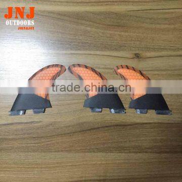 Orange Half Carbon FCS II G5 M Fins With Fiberglass and Bamboo Material for Surfing 002 Size M photo-2