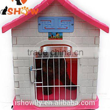 pet outdoor Dog Cat Plastic cage house PP pet villa assemble with wheel