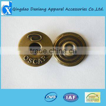 High quality fashion custom antique brass jeans button