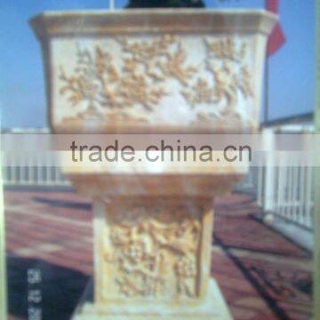 Stone flower pot planter sculpture marble hand carved sculpture from Vietnam