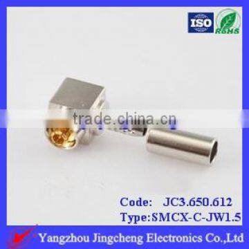 SMCX male crimp right angle rf connector for RG316 cable