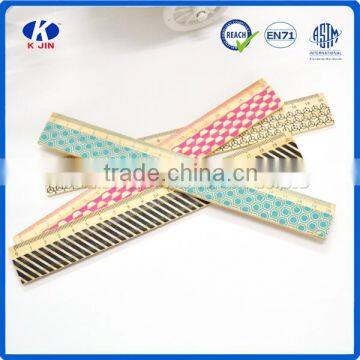 Wholesale OEM 15cm Wooden Straight Rulers Ruler With Handle Sticker Wrapper