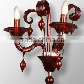 2014 Livorno Red Glass Chandelier Style Double Wall Light with UL