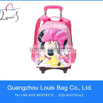 Newly and popular printed Children backpack,top quality school trolley bag,