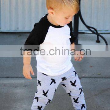 Children clothing toddler boy 2pc outfit t shirt harem pants sets knit jersey cotton clothes