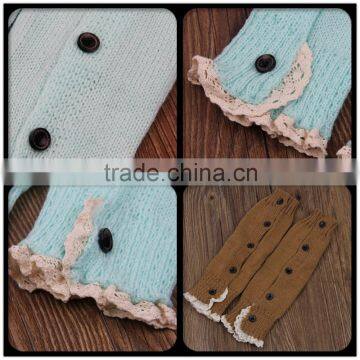 Girls Crochet cute leg warmer Knitting stocking leg warmers cover lace