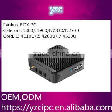 Fanless embedded BOX PC/mini pc with dual core/ quad core i7/i5