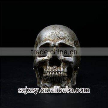Decorative 9 cm Resin Silver Human Skull