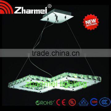 Modern Crystal two diamond shape compund Pendant Lamp,pendant light