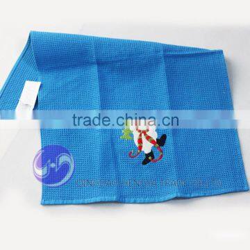 Bule Embroider Waffle Cotton Christmas Wholesale Kitchen Towels photo-2