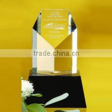 Fashion crystal pillar with base office decoration trophy award