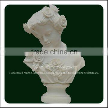 Classical Decorative Hand Carved White Marble Busts